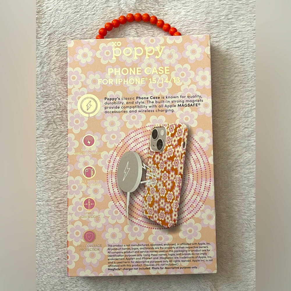 NWT NIB ππΈπ XO poppy π·ππΊ Phone Case iPhone 15/14/13 Pro Floral - Picture 3 of 4